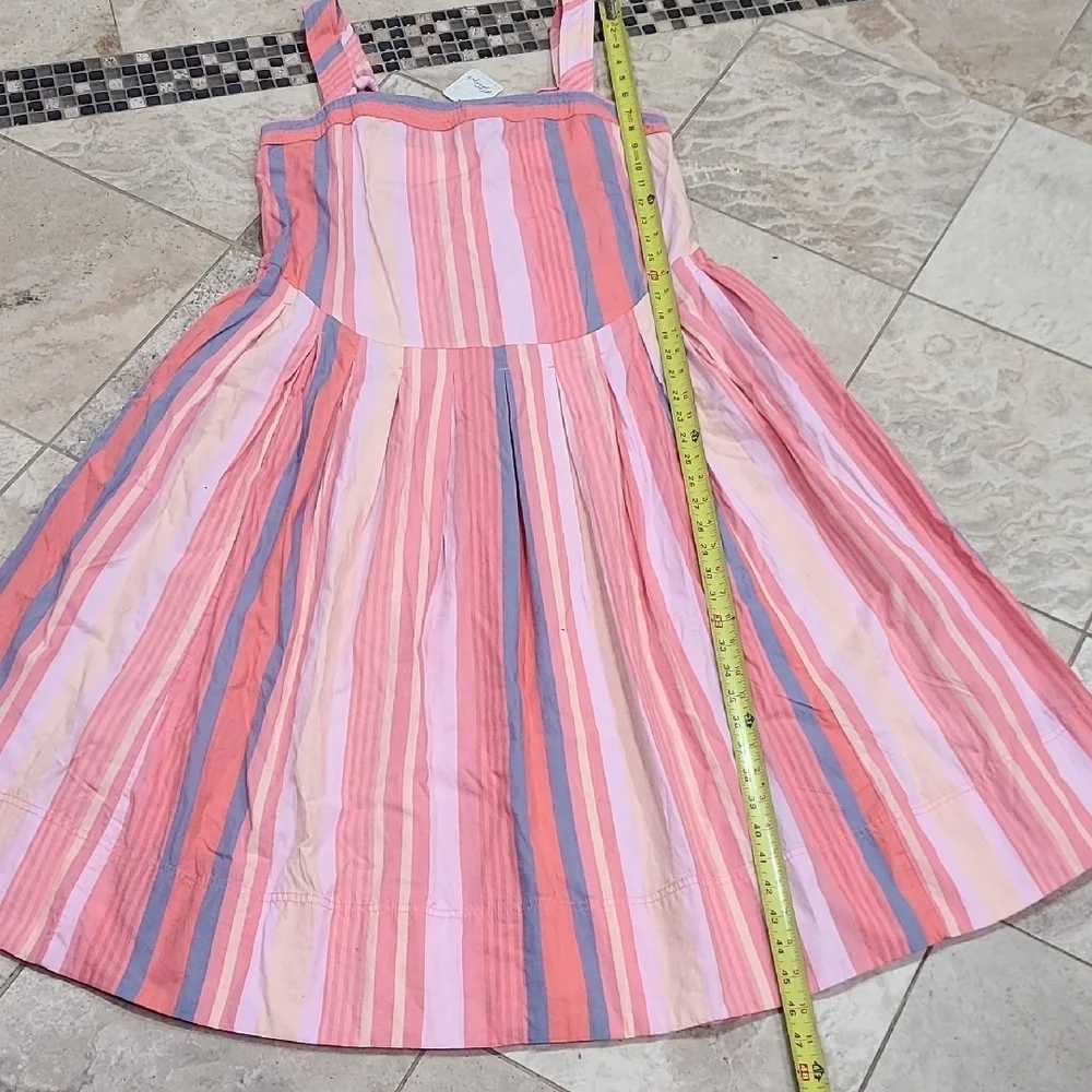 Free People 100% Cotton Striped Pink and Blue Women Dress